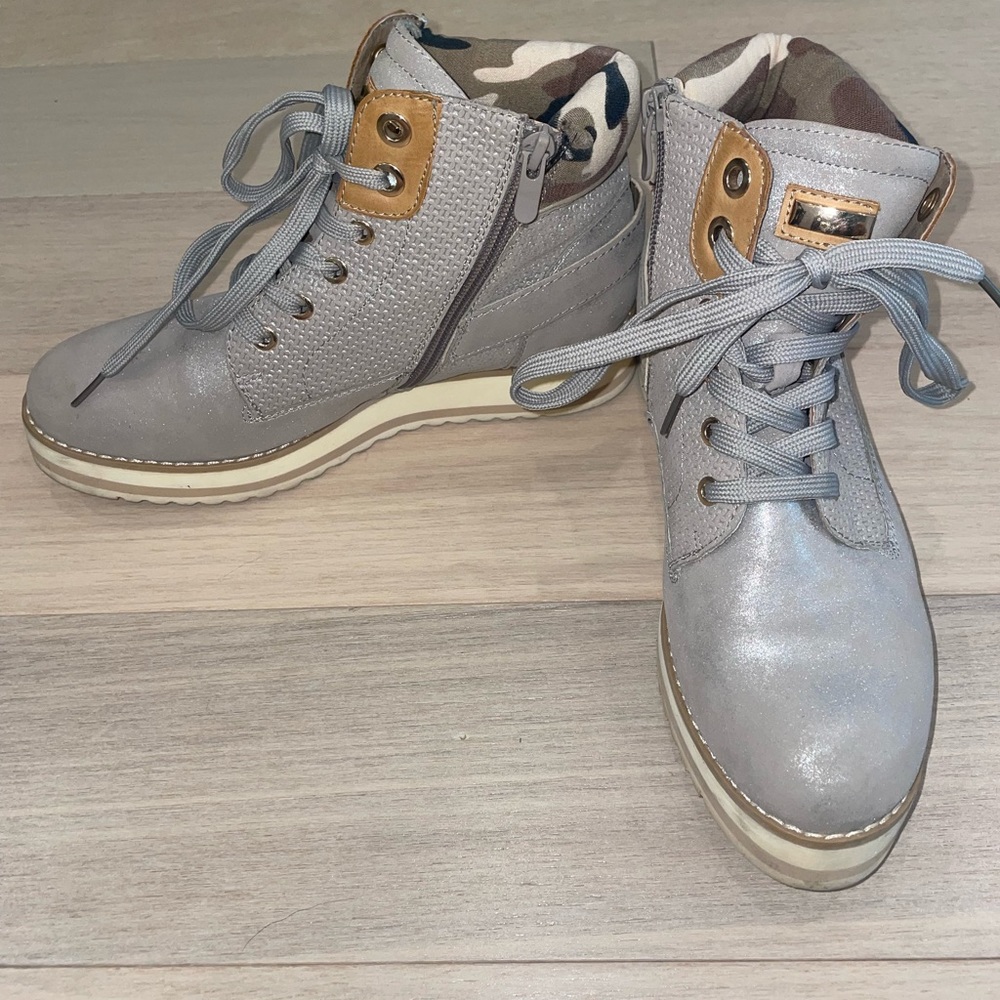 Gray Platform Hightop Sneakers